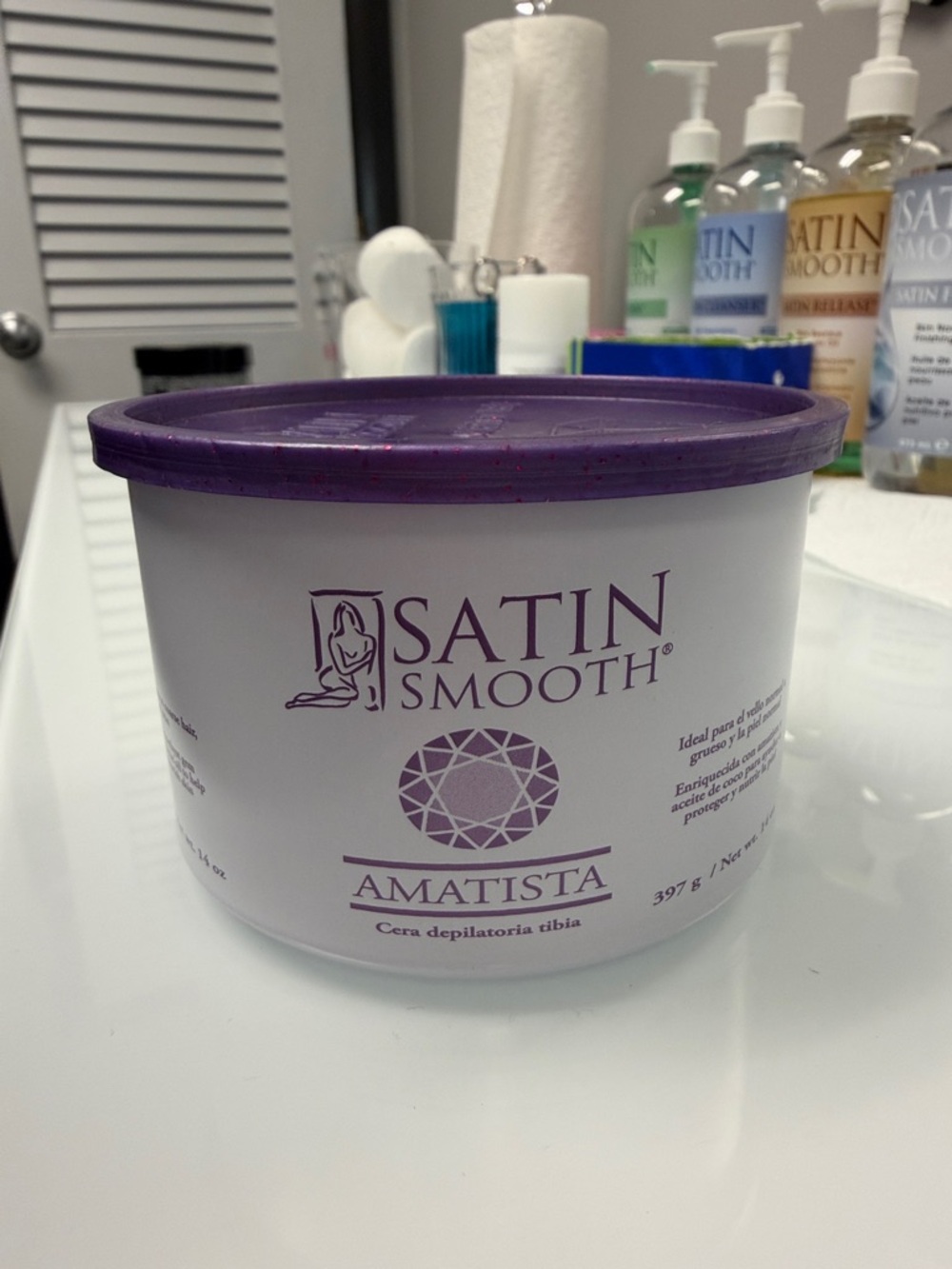 Satin Smooth Amethyst wax satin smooth Amatista purple crystal strip wax